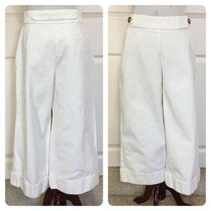 Zara Winter White Culottes Wide Leg Pants